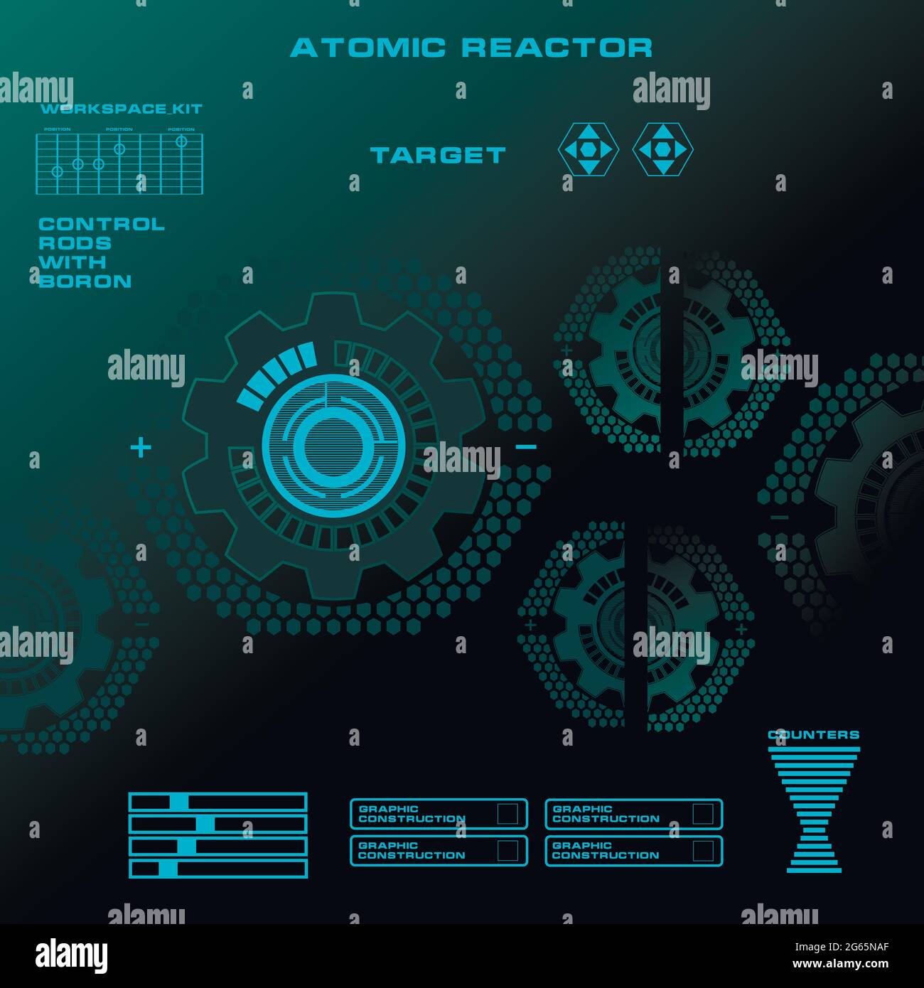 Atomic reactor Futuristic virtual graphic touch user interface Stock Vector