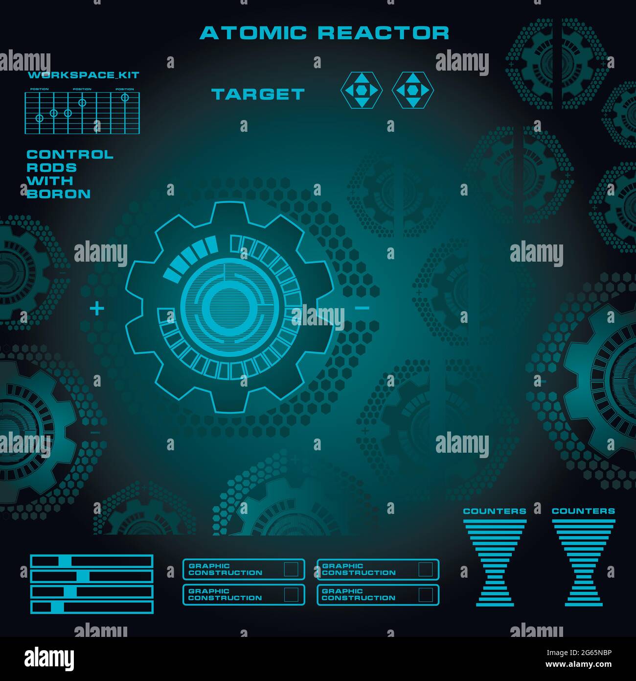 Atomic reactor Futuristic virtual graphic touch user interface Stock Vector