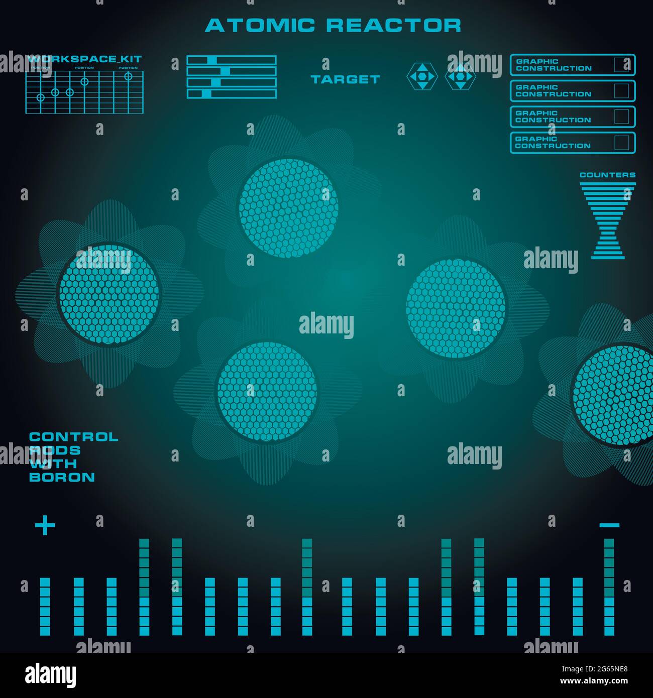 Atomic reactor Futuristic virtual graphic touch user interface Stock Vector