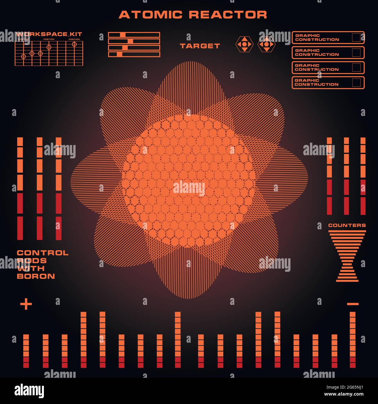 Atomic reactor Futuristic virtual graphic touch user interface Stock Vector