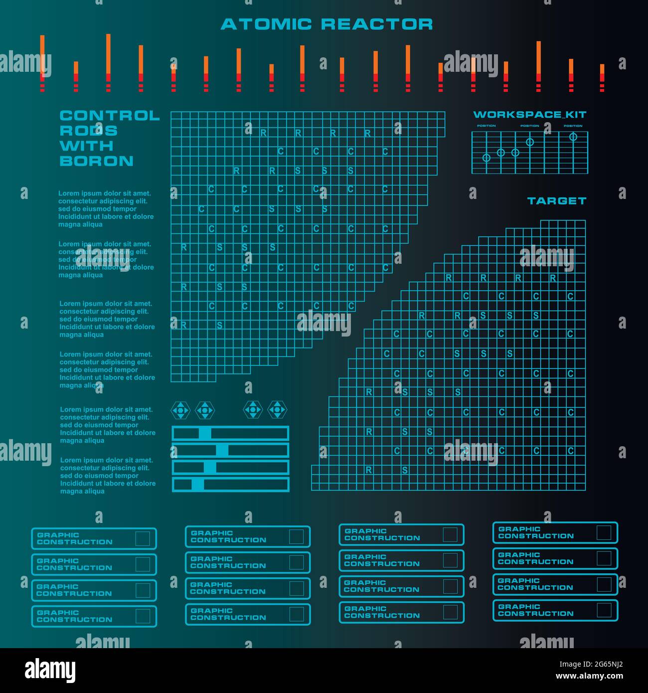 Reactor Gui Atomic reactor Futuristic virtual graphic touch user interface Stock ...
