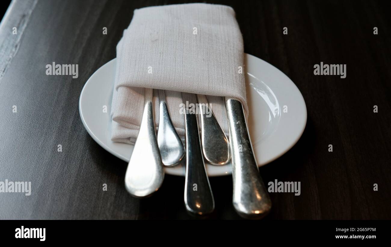 Eating Utensils Fine Dining Buffet Gourmet Cuisine Bangkok Thailand Stock Photo Alamy