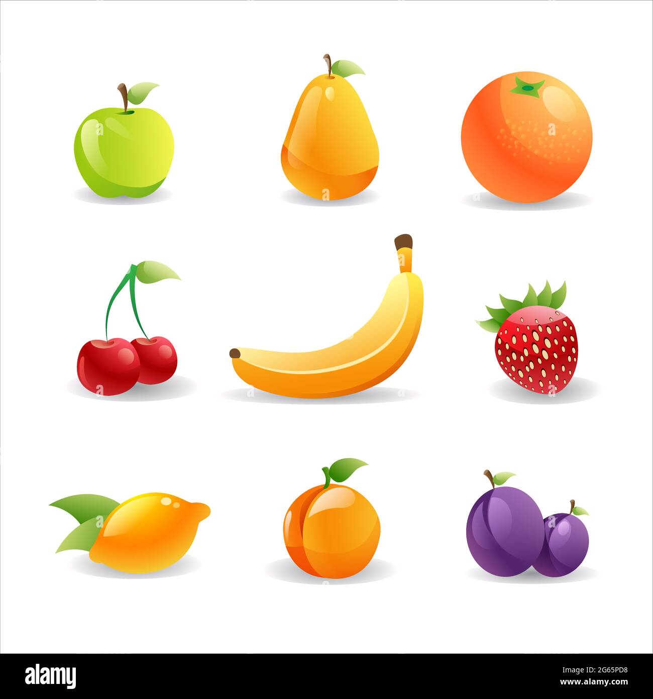 set various fresh juicy fruits collection healthy natural food concept