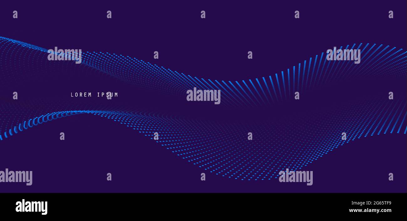 Vector background with color abstract wave dots Stock Vector