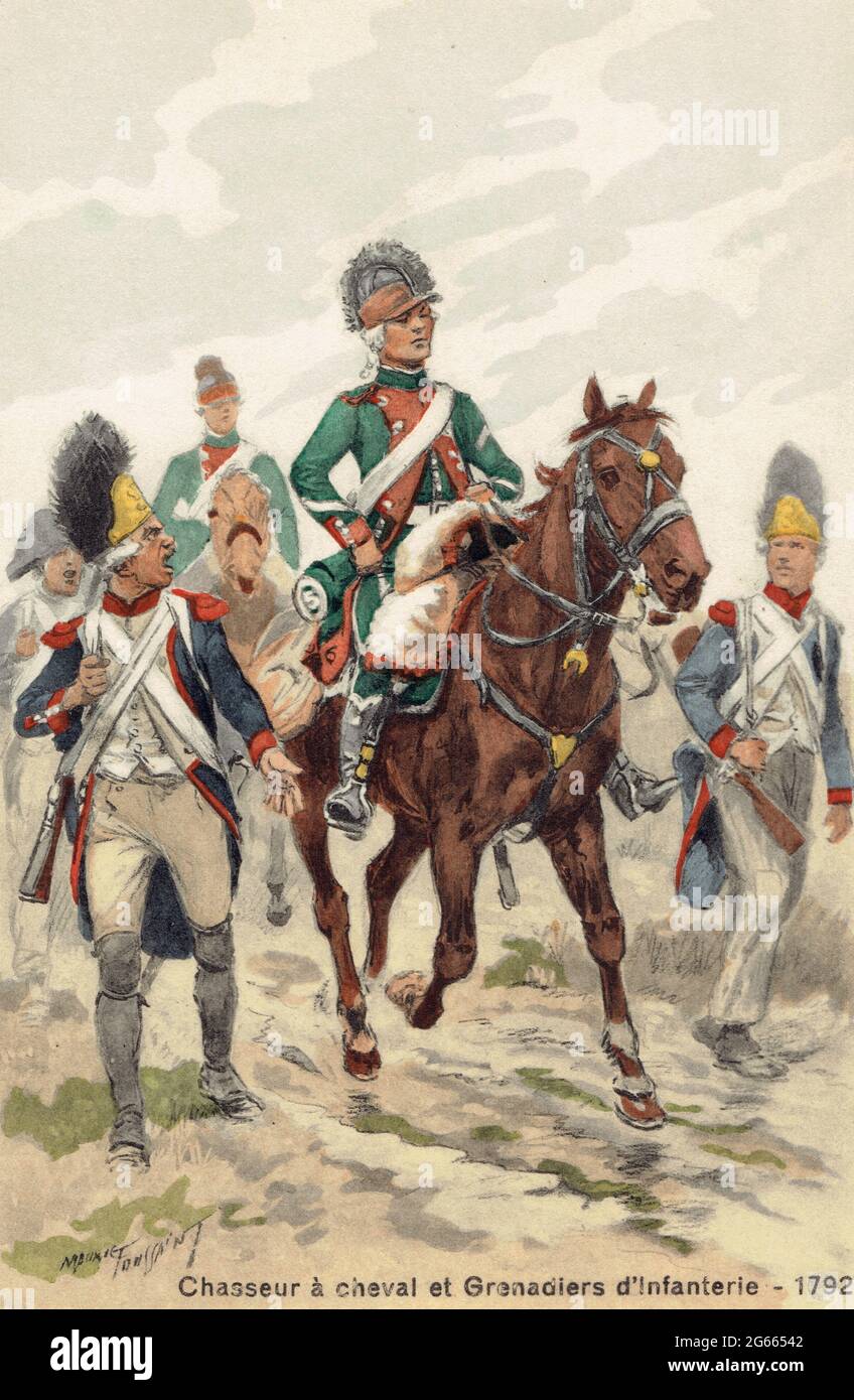 chasseurs à cheval en 1792 Stock Photo - Alamy