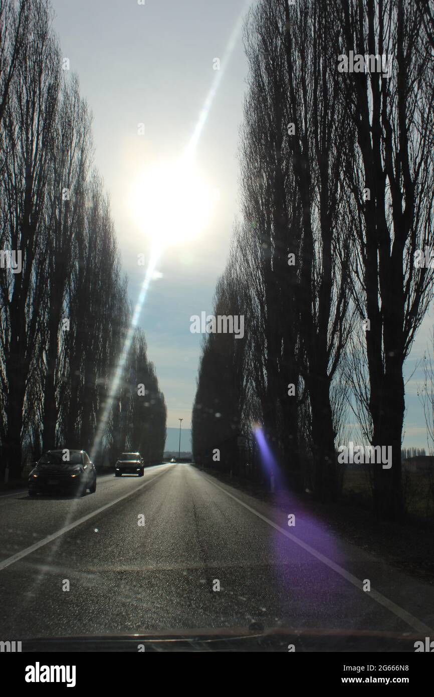 Cartoon city street with car hi-res stock photography and images - Alamy