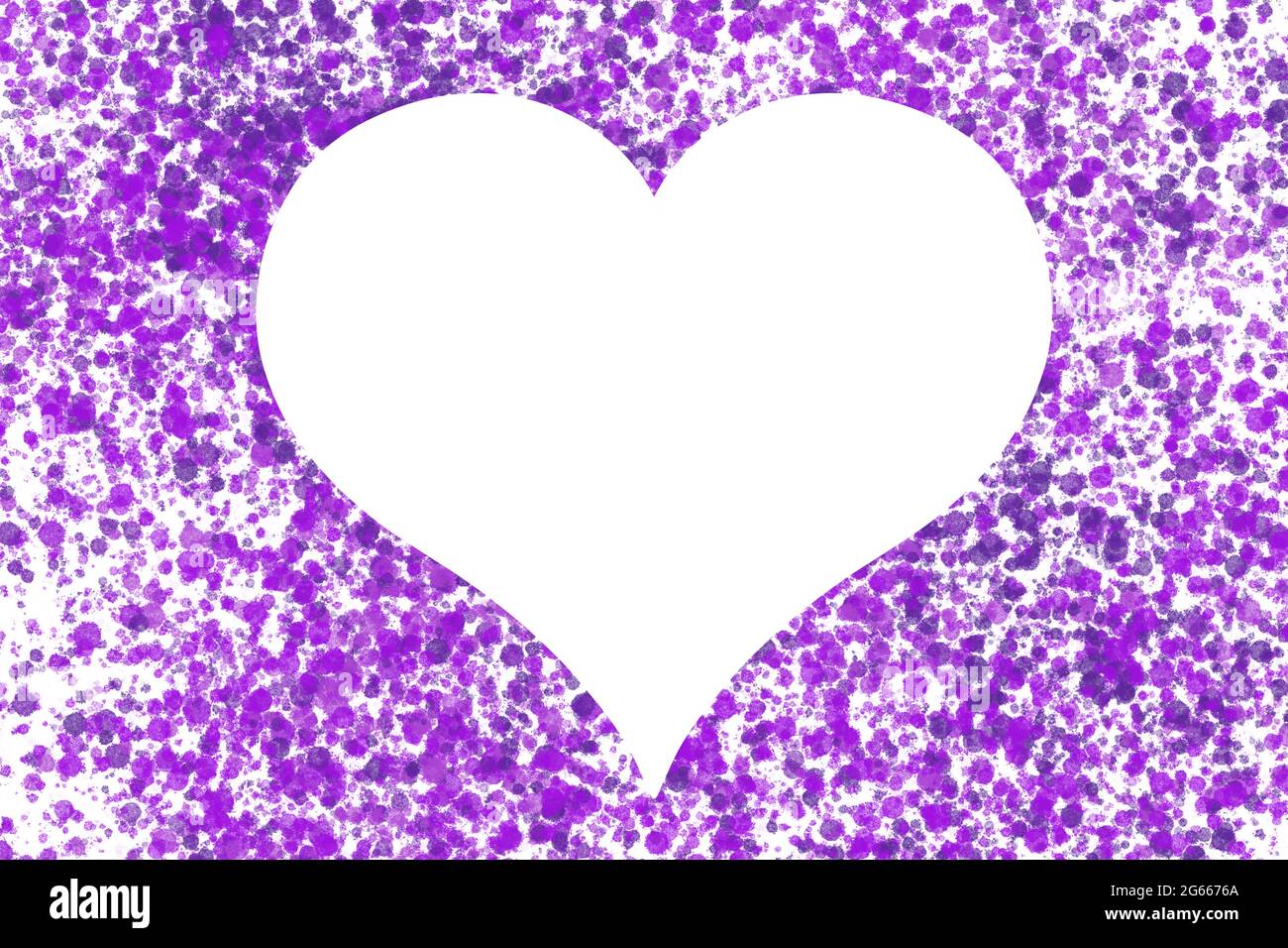 A White Heart On A Purple Splatter Textured Background Stock Photo Alamy