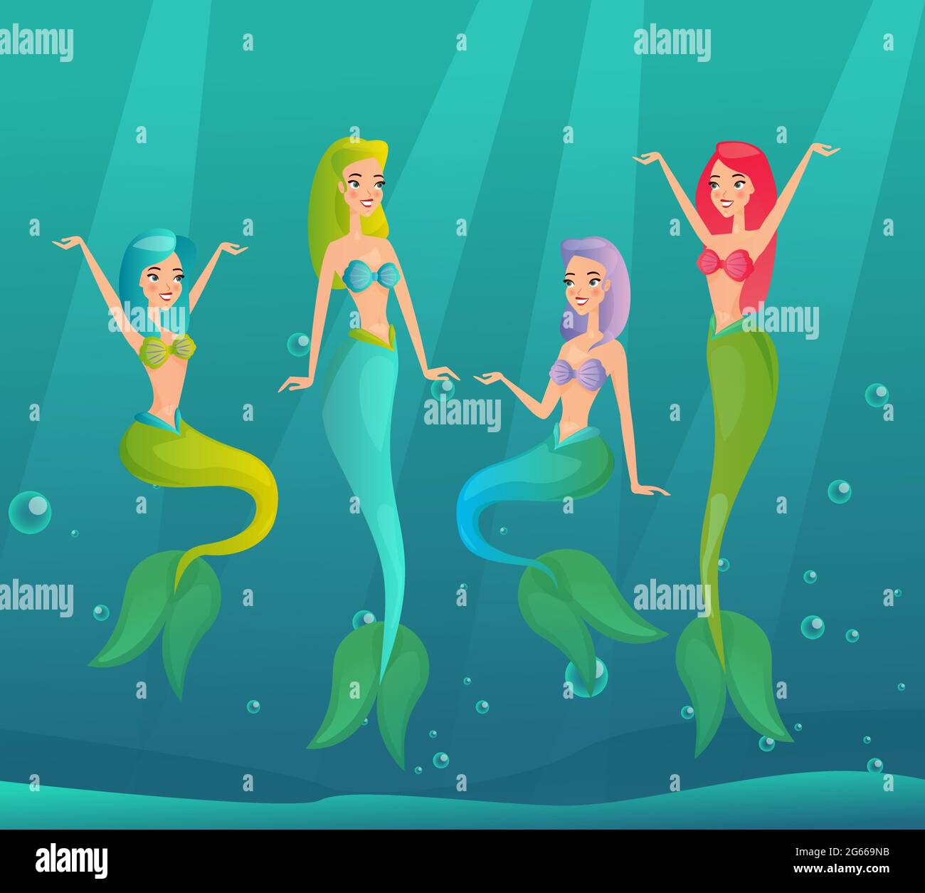 Mermaids swimming flat vector illustration. Fantasy underwater creatures. Beautiful women with fish tails smiling cartoon characters. Fairy tale human Stock Vector Image & Art - Alamy Mermaids swimming flat vector illustration. Fantasy underwater creatures. Beautiful women with fish tails smiling cartoon characters. Fairy tale human Stock Vector Image & Art - Alamy