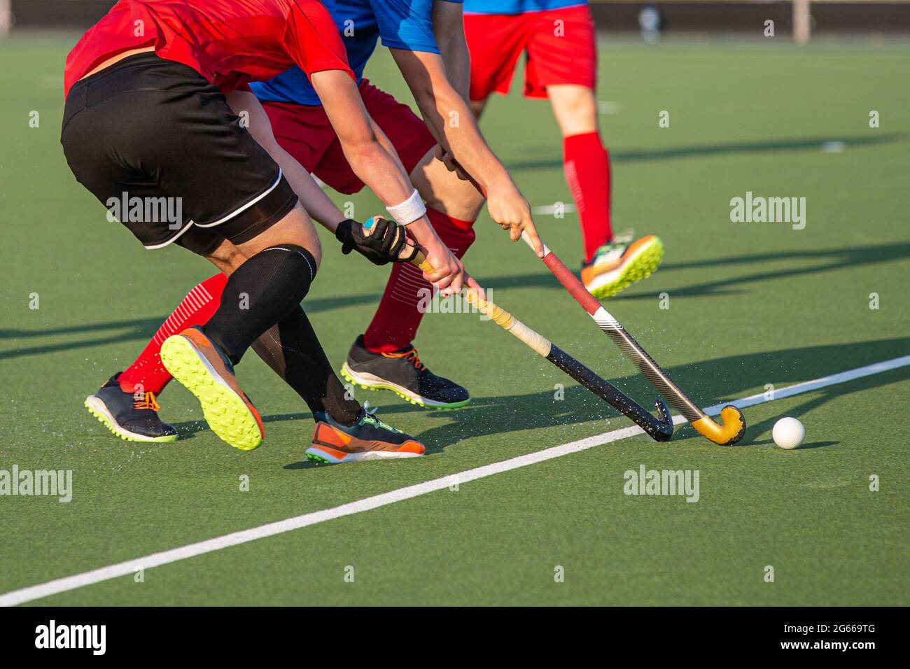Field hockey player on artificial grass play field Stock Photo Alamy