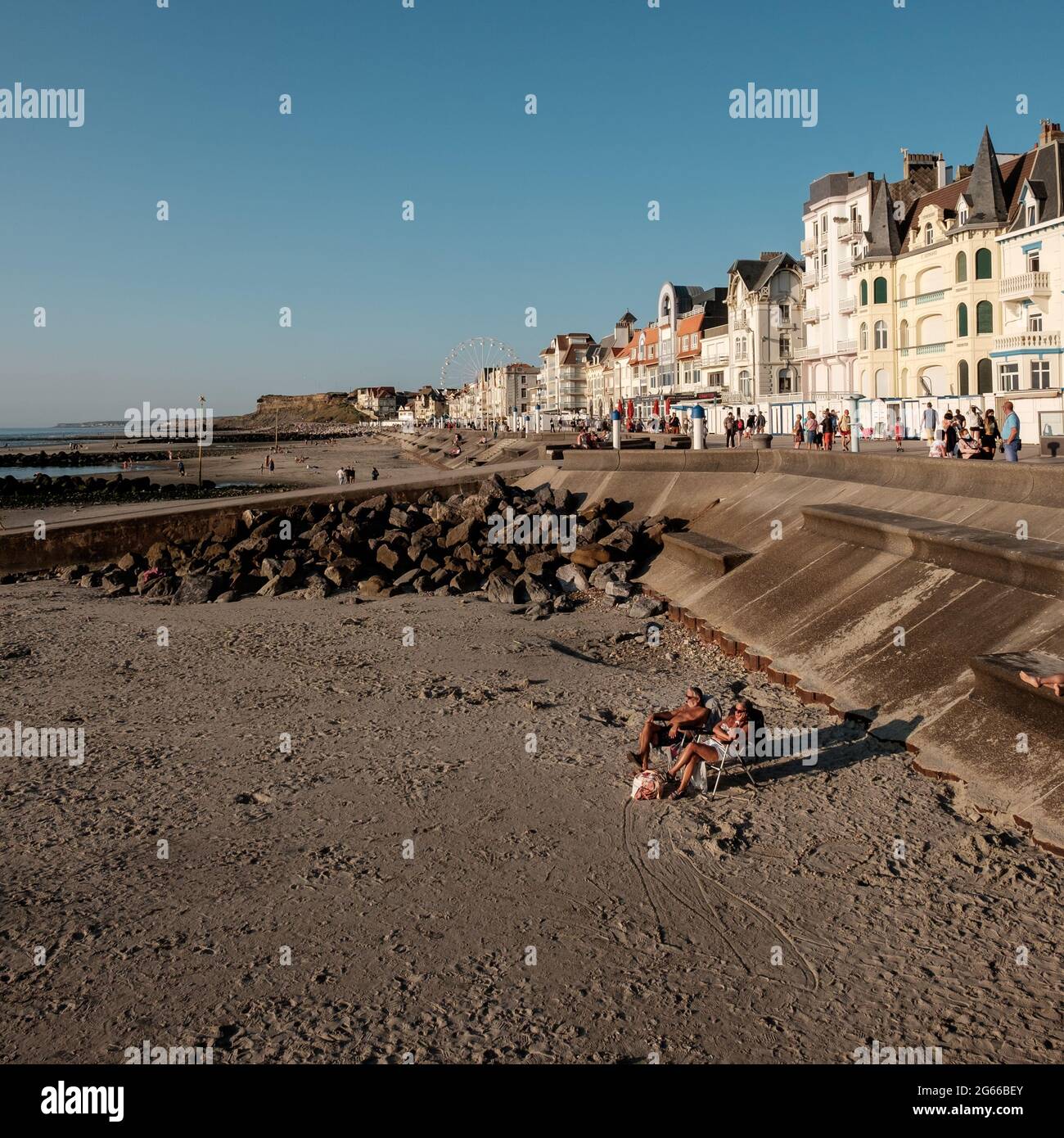 Seafront of Wimereux on the French Opal Coast. Stock Photo