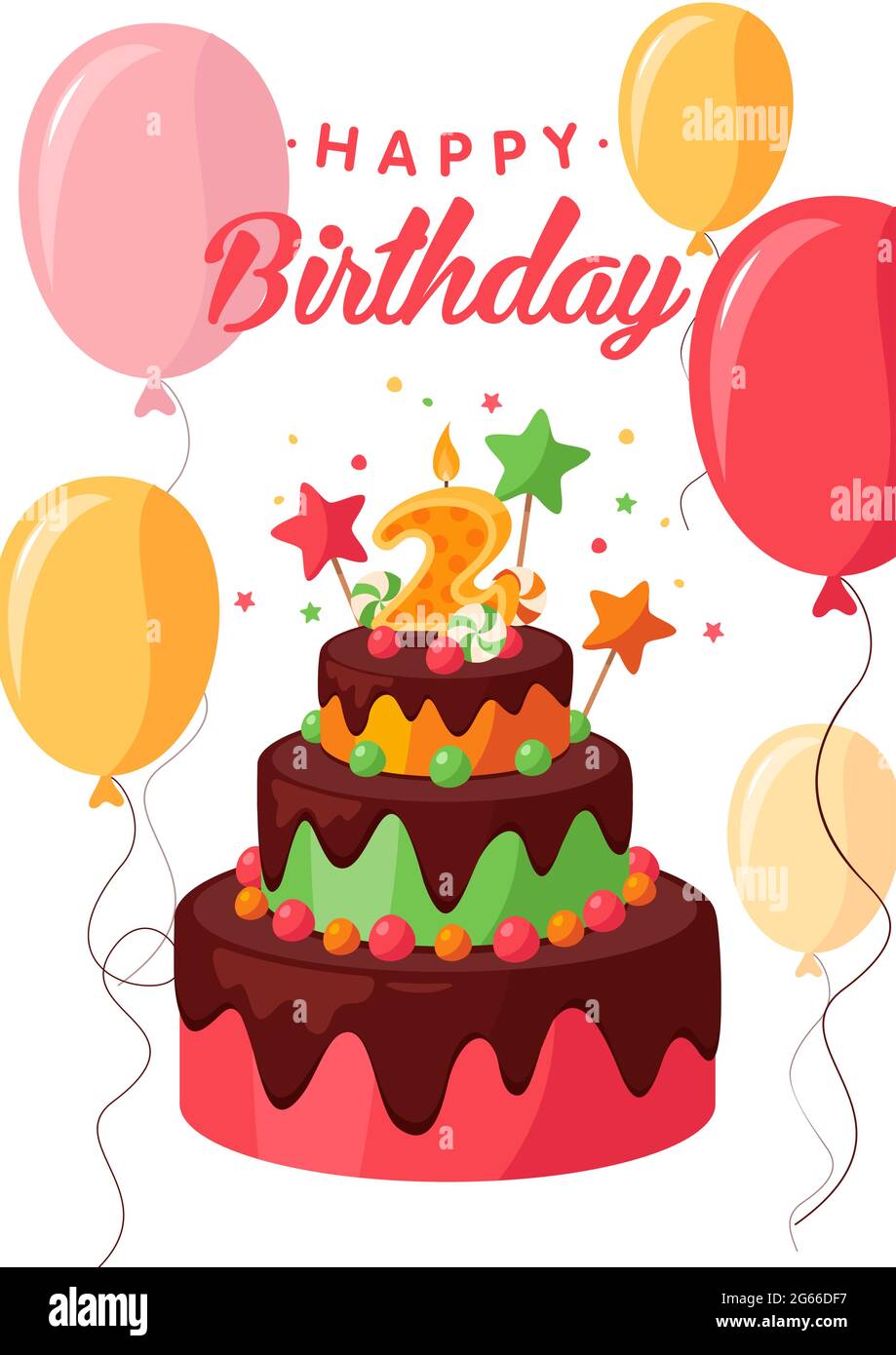 Happy birthday greeting card colorful vector template Stock Vector Image &  Art - Alamy