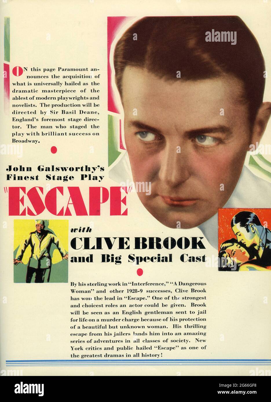 Promotional Artwork from 1929 for unmade film with CLIVE BROOK in ...