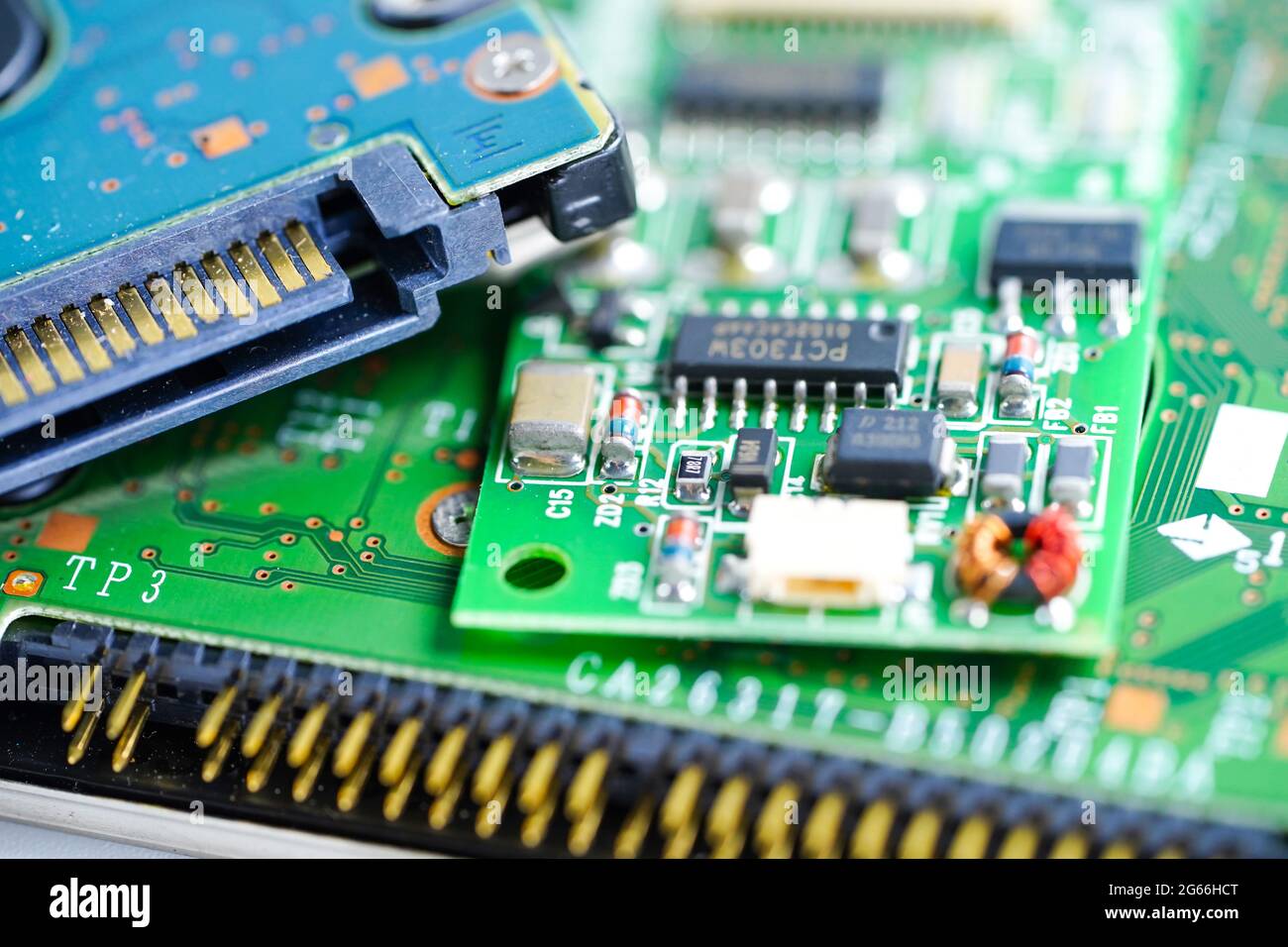Ewaste electronic, computer circuit cpu chip mainboard core processor