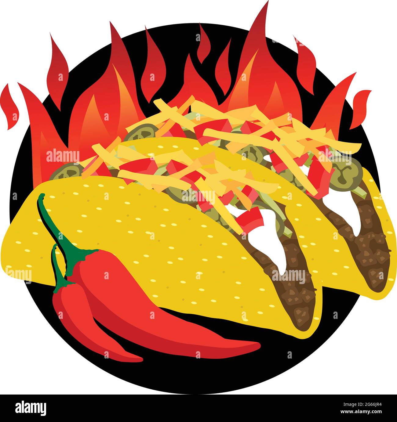 Delicous tasty spicy hot beef taco illustration vector cartoon Stock Vector  Image & Art - Alamy