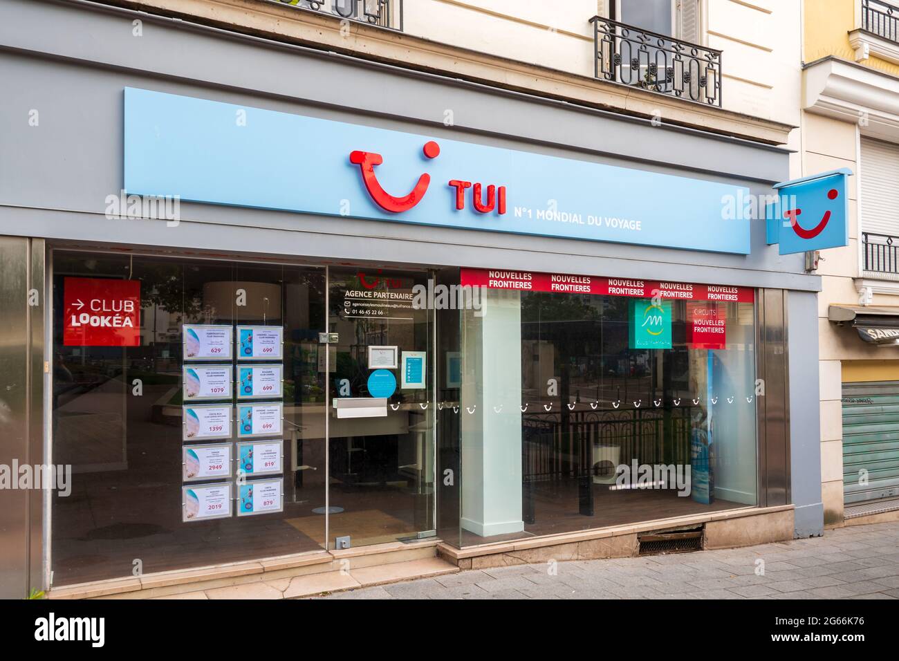 Exterior view of a TUI agency. TUI Group is a leading German ...