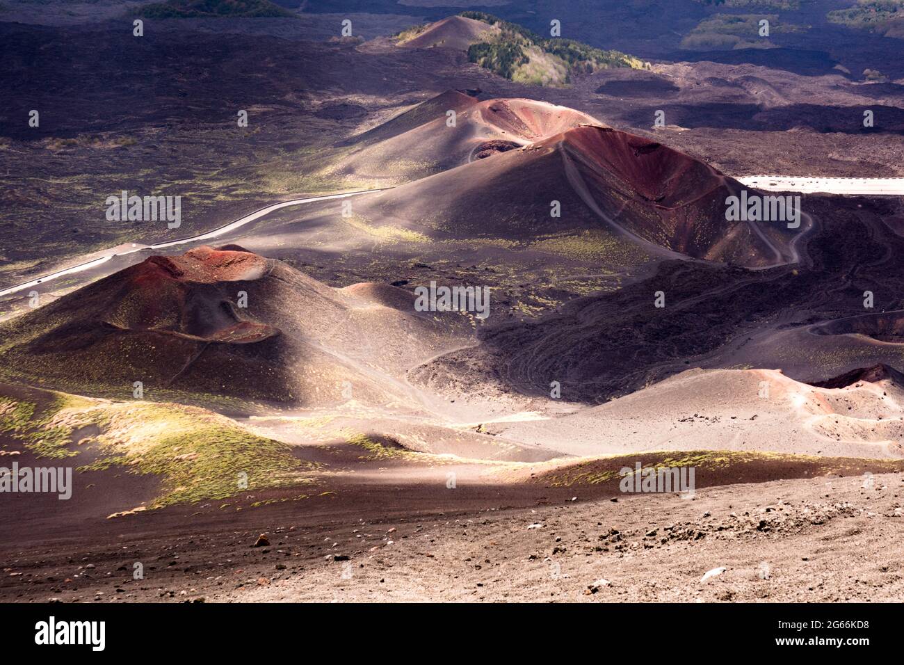 Crater and lava field on the slope of Mount Etna Stock Photo - Alamy