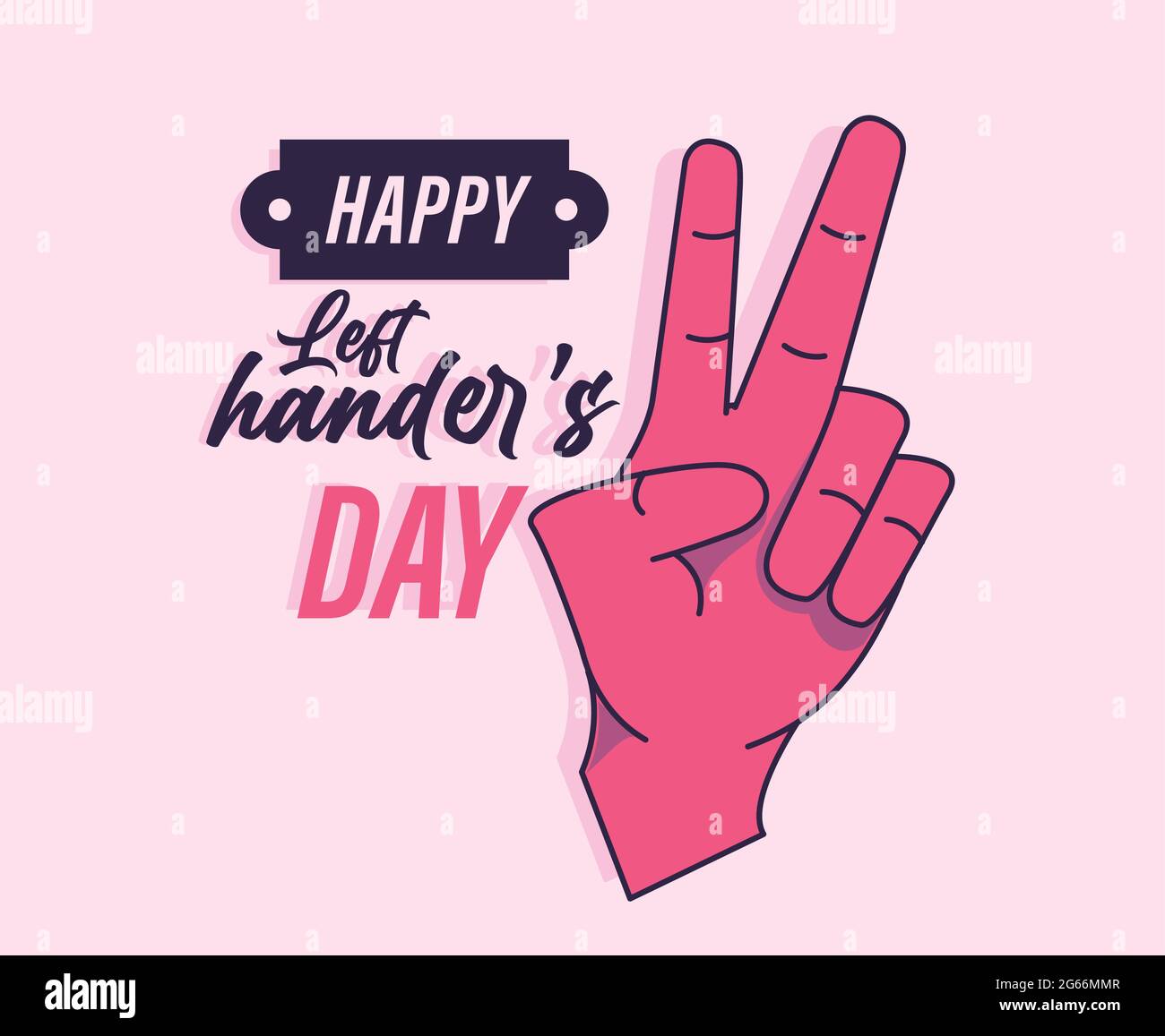left handers day postcard Stock Vector