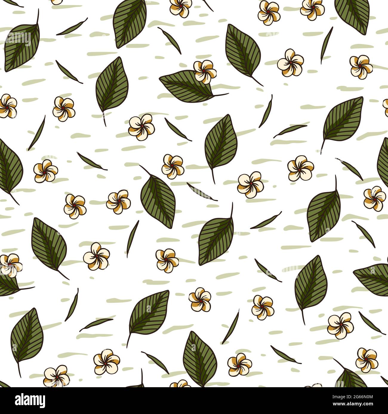 Small White Flower Vector Seamless Pattern Tropical Plumeria Summer Illustration Blossom Hawaii Wallpaper Background Stock Vector Image Art Alamy