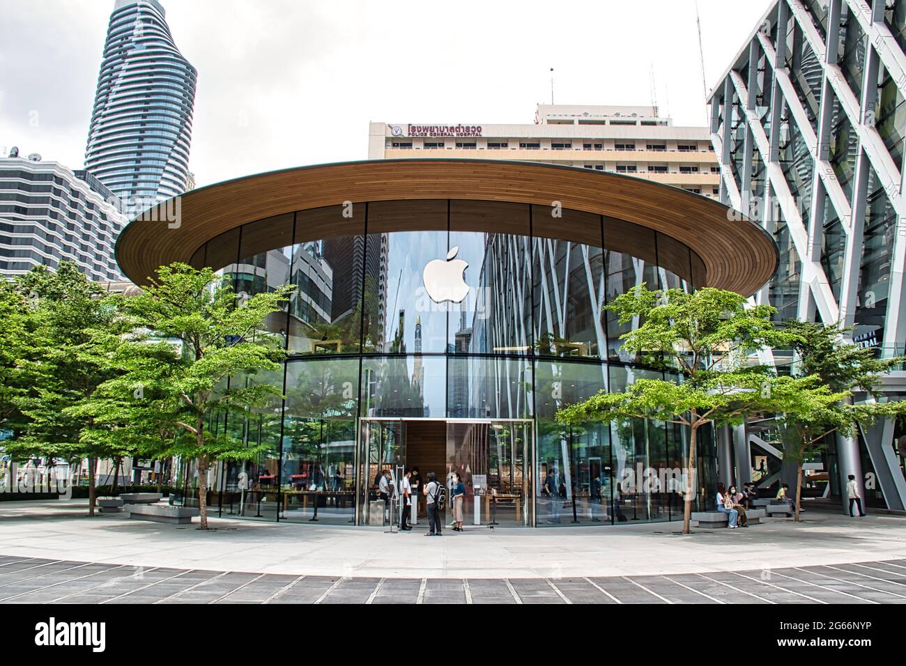 Bangkok, Thailand 04.28.2021 The 2nd Apple Store in Bangkok at Central World Shopping Mall Stock Photo