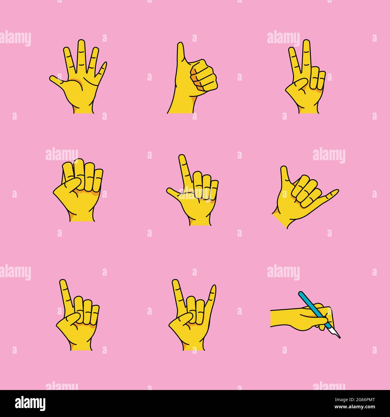 nine left handers Stock Vector