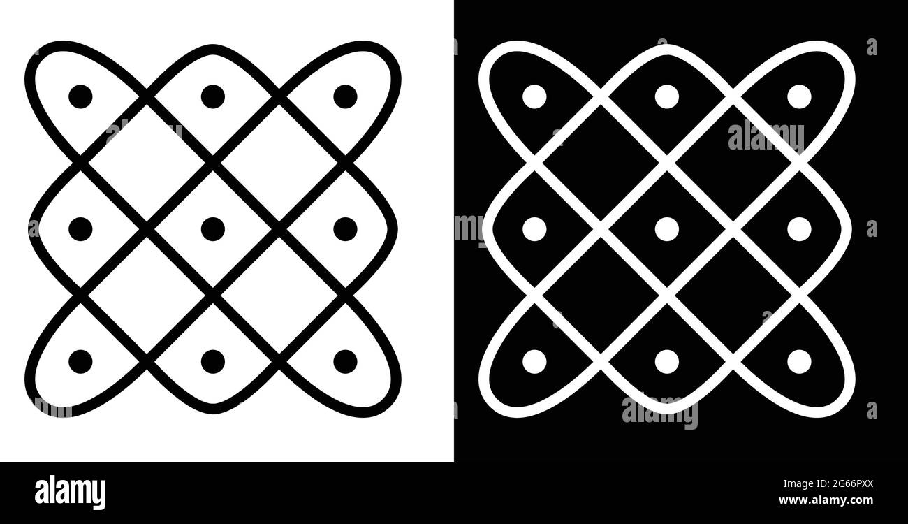 Rangoli Designs With Dots And Line Segments