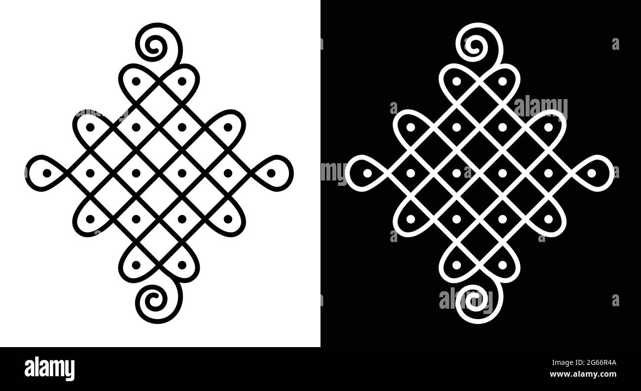 Kolam design Black and White Stock Photos & Images - Alamy