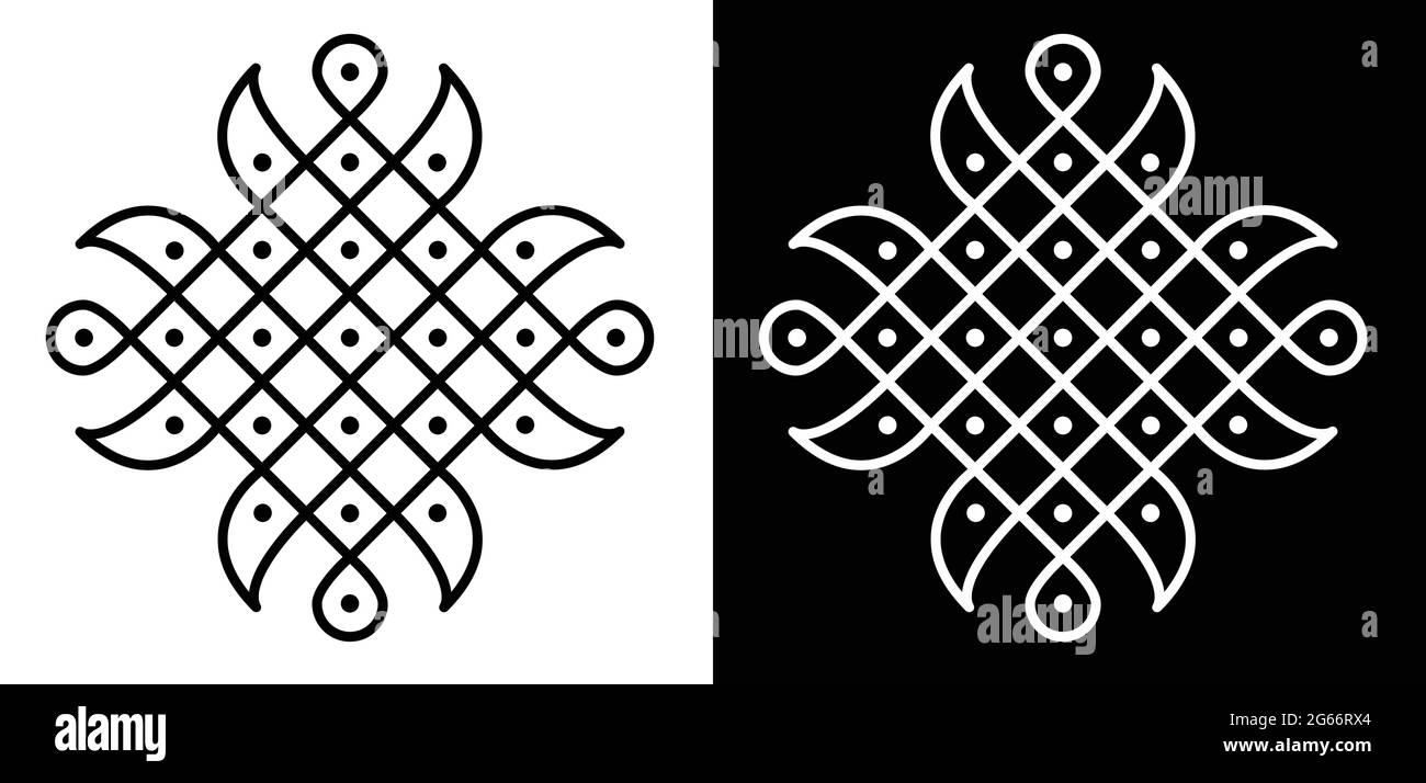 Indian Traditional and Cultural Rangoli or Kolam design concept of