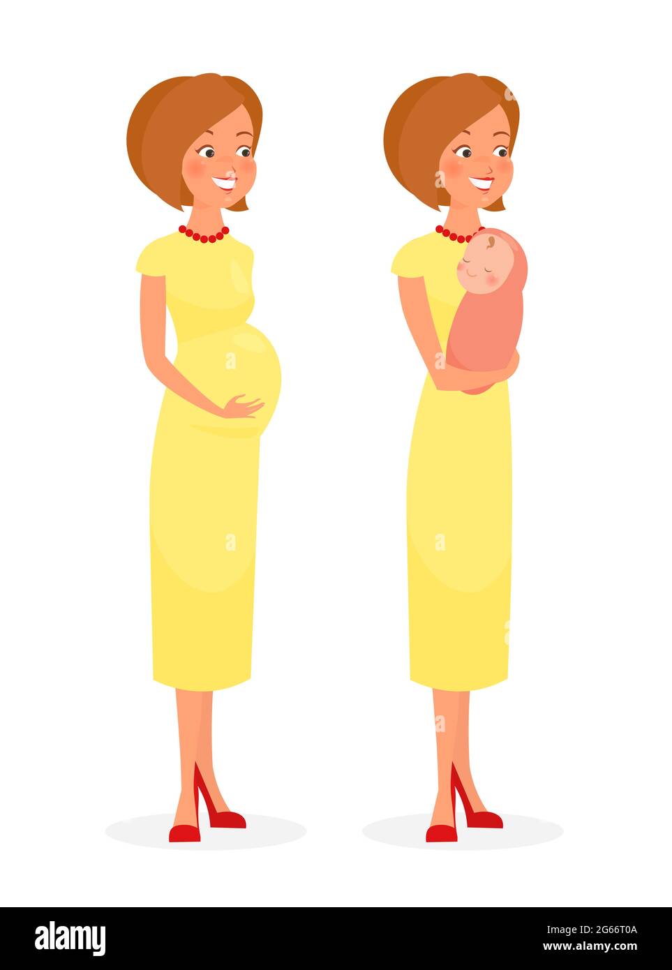 Pregnant belly icon in cartoon hi-res stock photography and images - Alamy