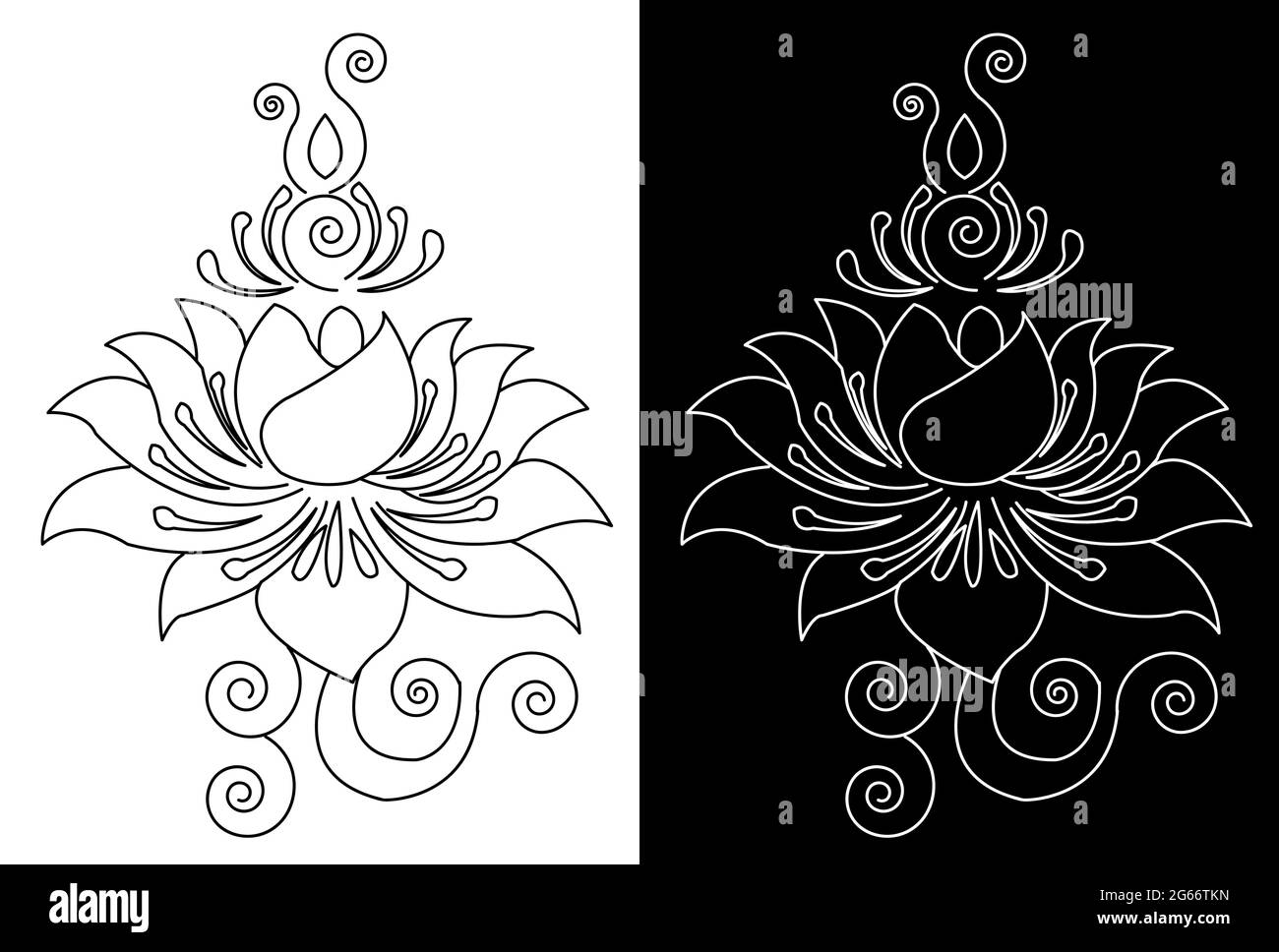 Indian Rangoli design concept of floral line art isolated on white  background Stock Vector Image & Art - Alamy