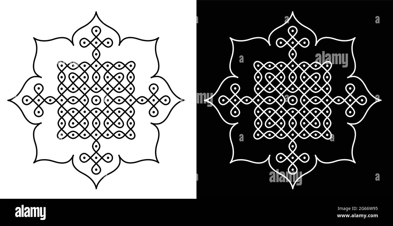 Indian Traditional and Cultural Rangoli or Kolam design concept of ...
