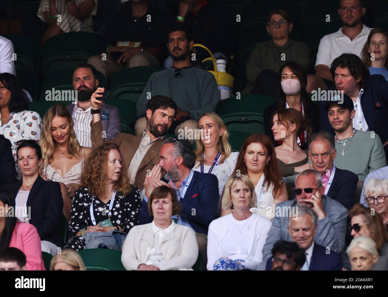 Roxy Horner, Jack Whitehall, Phoebe Dynevor and Pete Davidson watch a