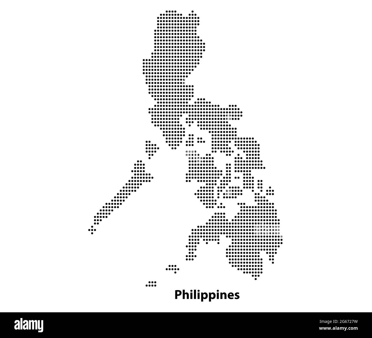 Vector halftone Dotted map of Philippines country for your design, Travel Illustration concept. Stock Vector