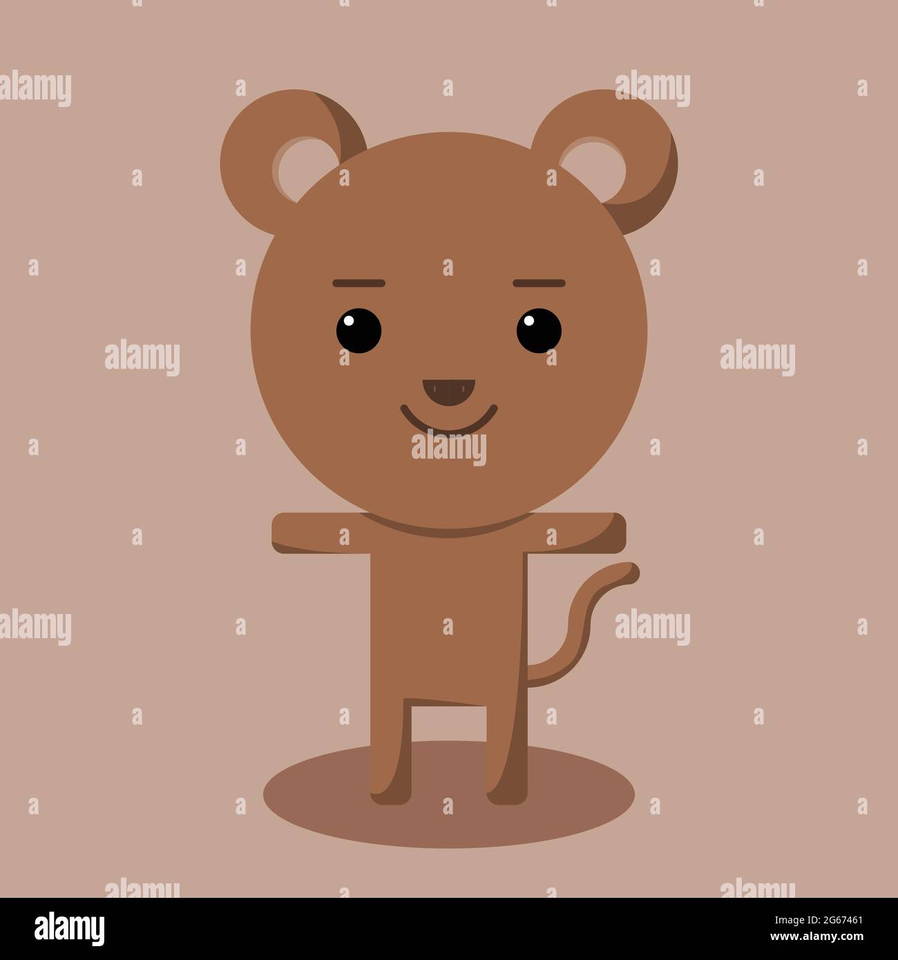 Brown bear. Simple vector for logo, design Stock Vector