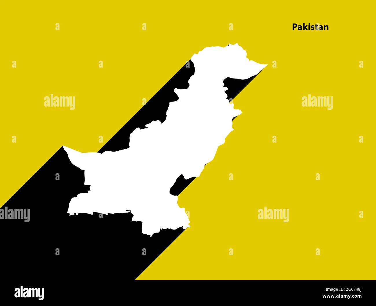 Pakistan Map on retro poster with long shadow. Vintage sign easy to edit, manipulate, resize or colourise. Stock Vector