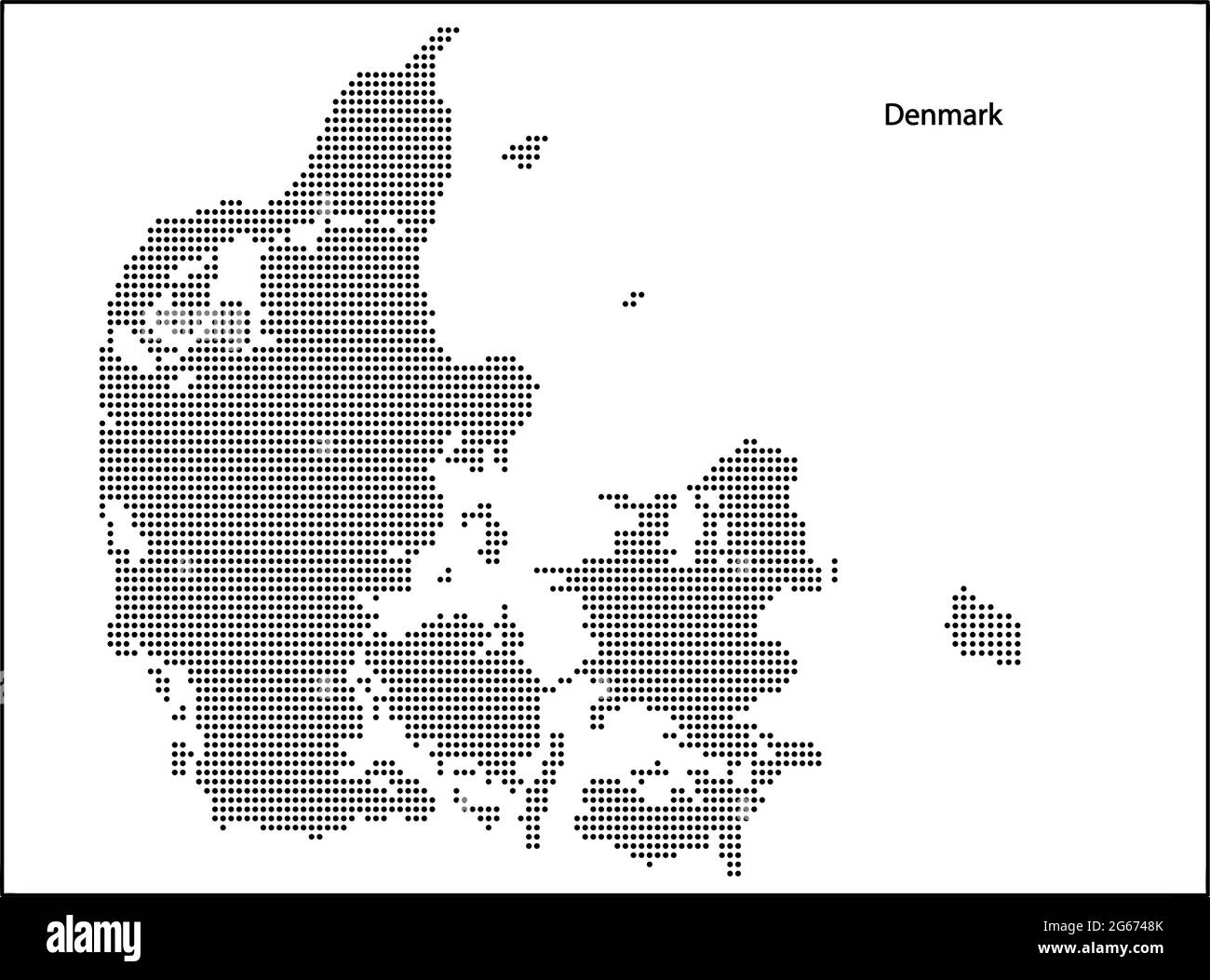 Vector halftone Dotted map of Denmark country for your design, Travel Illustration concept. Stock Vector