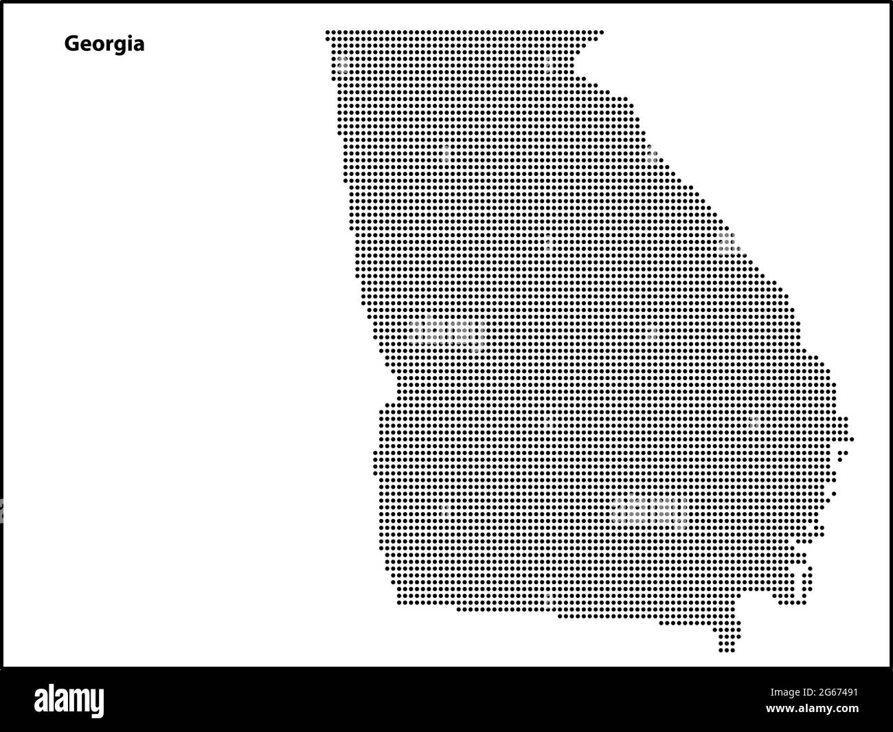 Vector halftone Dotted map of Georgia country for your design, Travel Illustration concept. Stock Vector