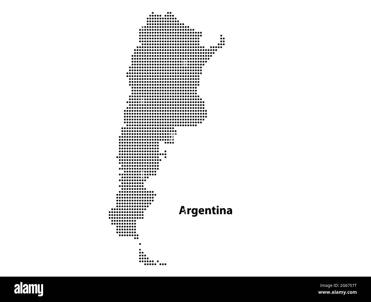 Vector halftone Dotted map of Argentina country for your design, Travel Illustration concept. Stock Vector