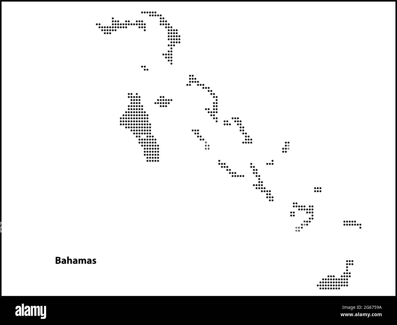 Vector halftone Dotted map of Bahamas country for your design, Travel Illustration concept. Stock Vector