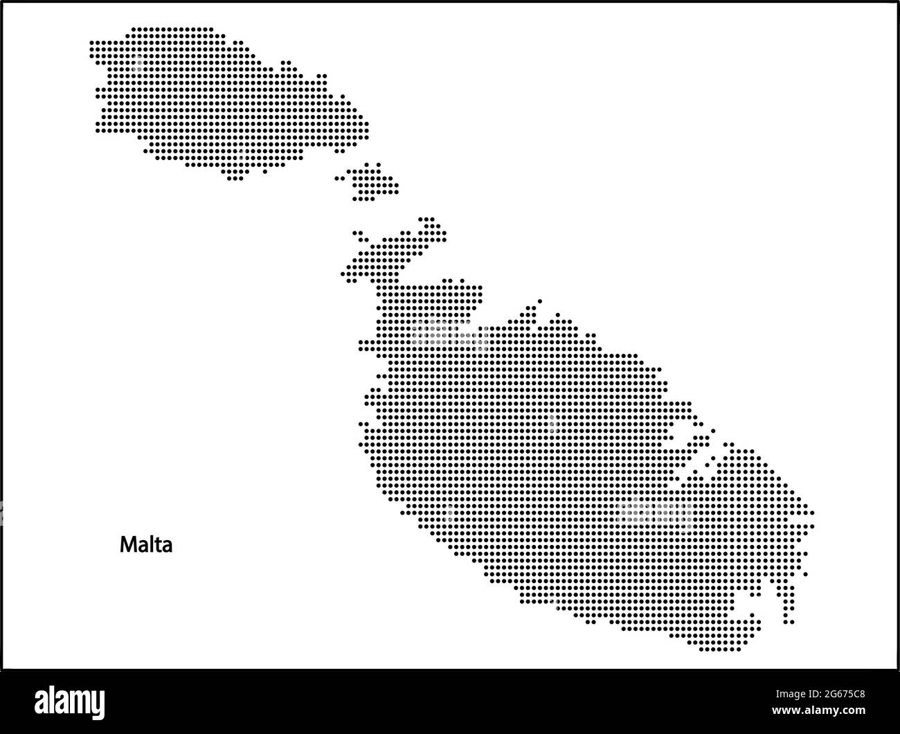 Vector halftone Dotted map of Malta country for your design, Travel Illustration concept. Stock Vector