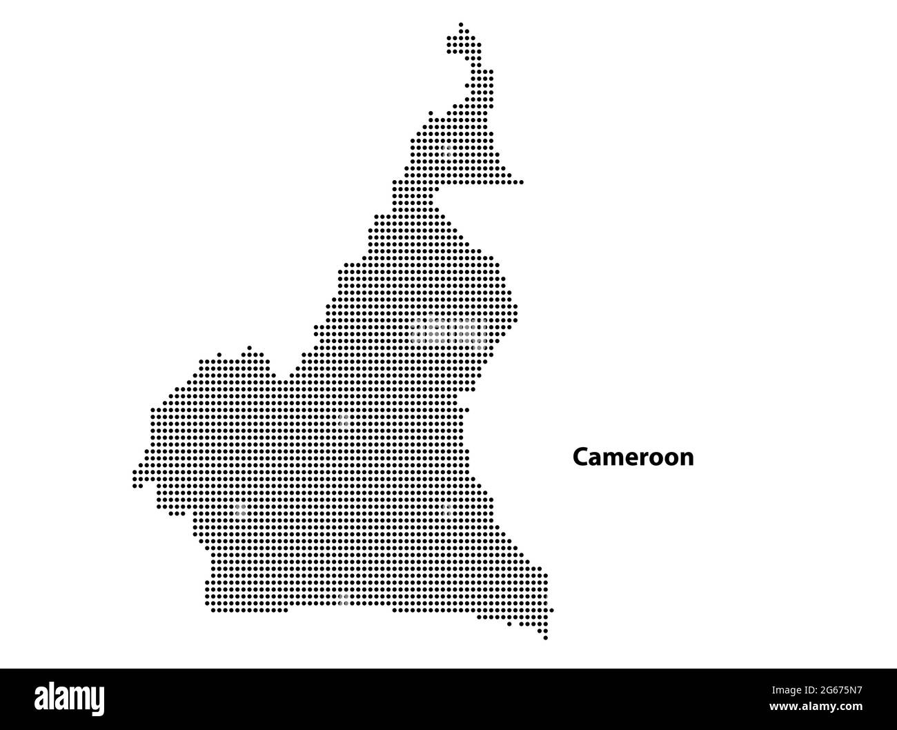 Vector halftone Dotted map of Cameroon country for your design, Travel Illustration concept. Stock Vector