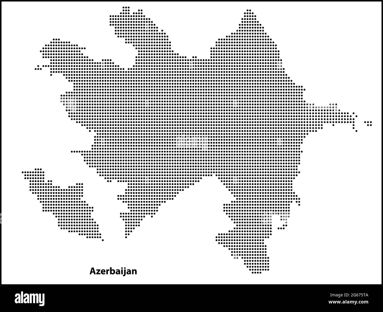 Vector halftone Dotted map of Azerbaijan country for your design, Travel Illustration concept. Stock Vector