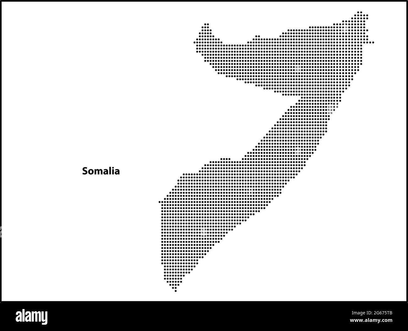 Vector halftone Dotted map of Somalia country for your design, Travel Illustration concept. Stock Vector