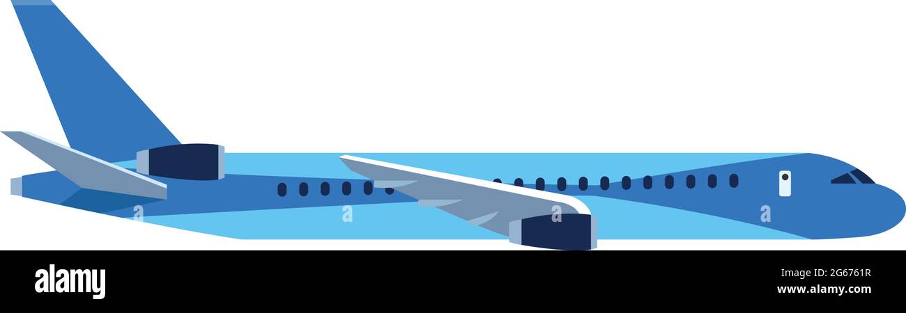 blue airplane flying Stock Vector