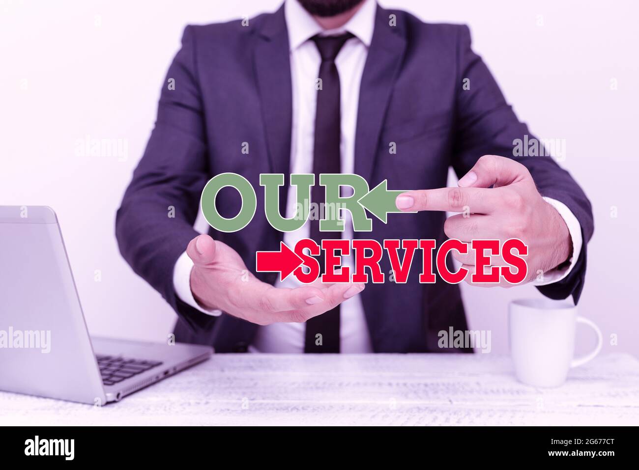 Handwriting text Our Services. Business idea The occupation or function of serving Intangible products Remote Office Work Online Presenting Business Stock Photo