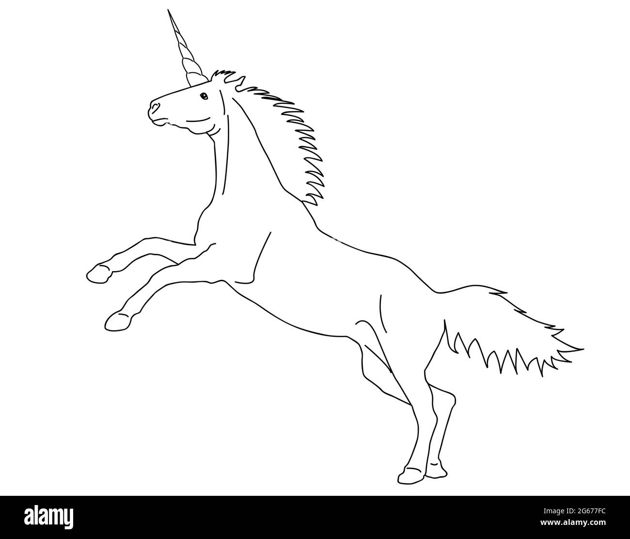 Unicorn Horse Vector Line Art Stock Vector