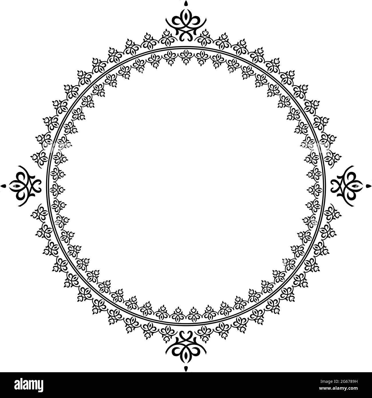 Floral concept of circle frame Royalty Free Vector Image