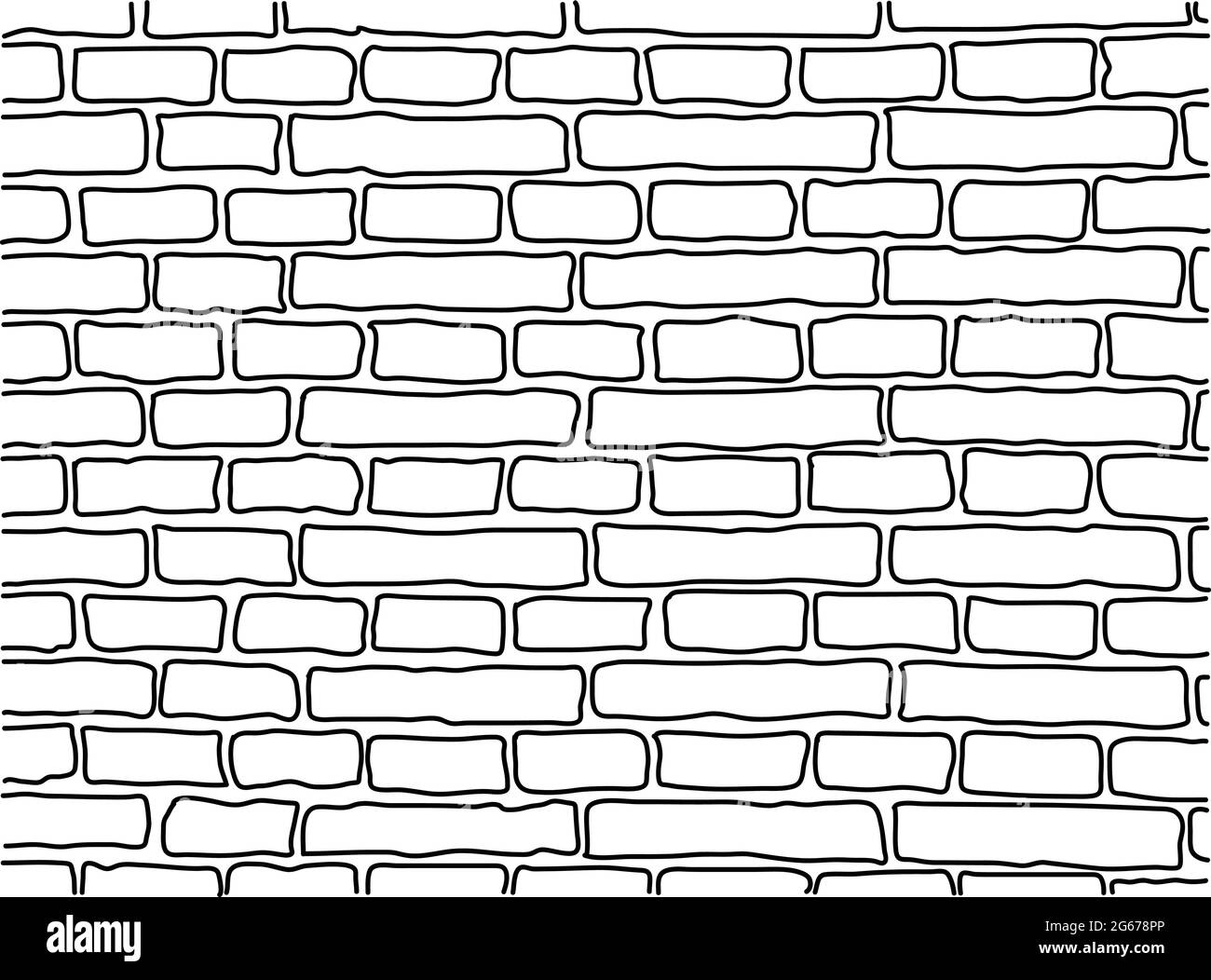 Old Bricks vector line art isolated on white background Stock Vector