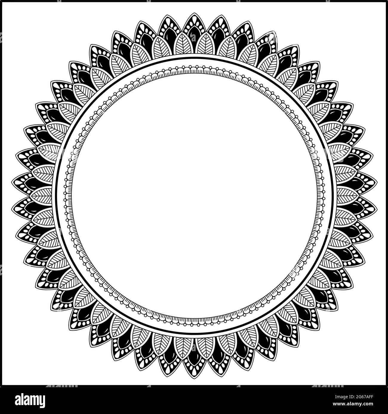 Floral round frame design concept isolated on white background - vector  illustration Stock Vector Image & Art - Alamy