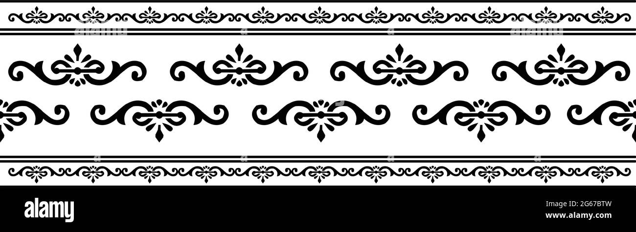 Indian Traditional Saree border design concept with floral art isolated ...