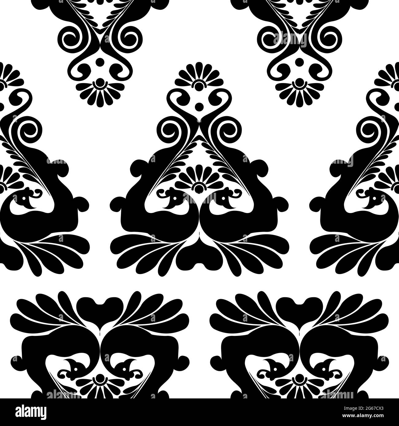 Beautiful Peacock design concept with feathers isolated on white background is in Seamless pattern Stock Vector